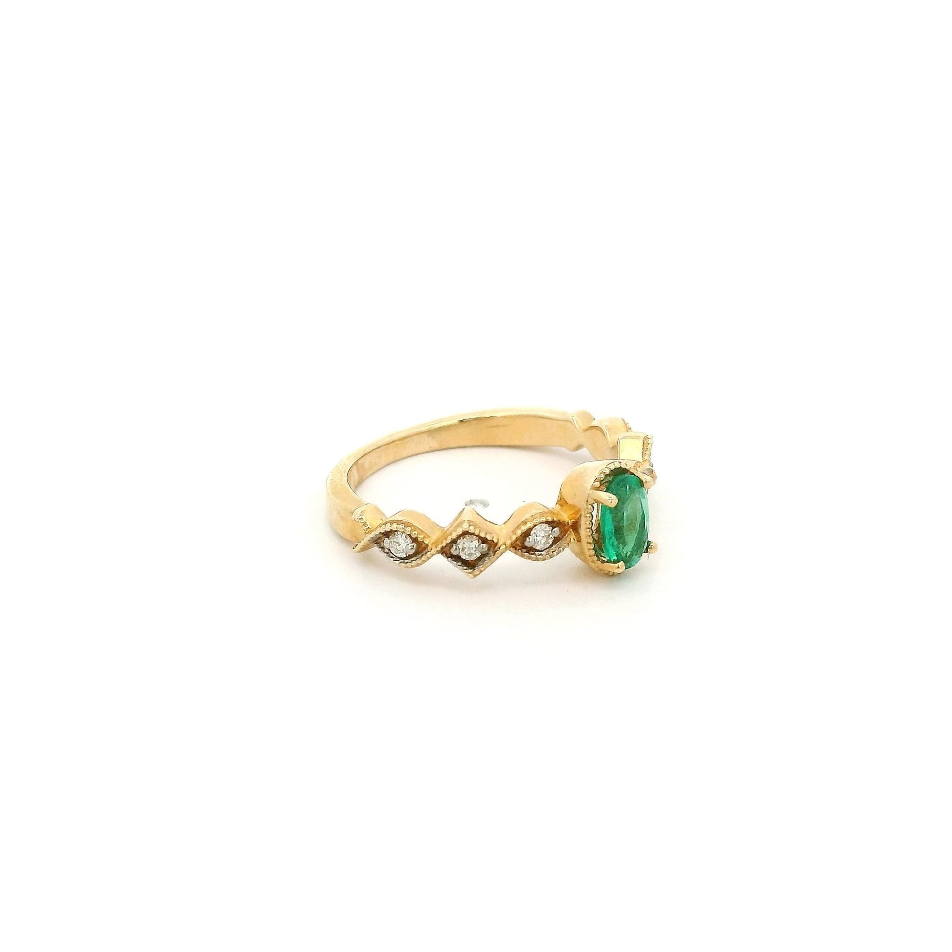 Oval Cut Emerald & Diamond Ring - Forever Rox Fine Jewelry