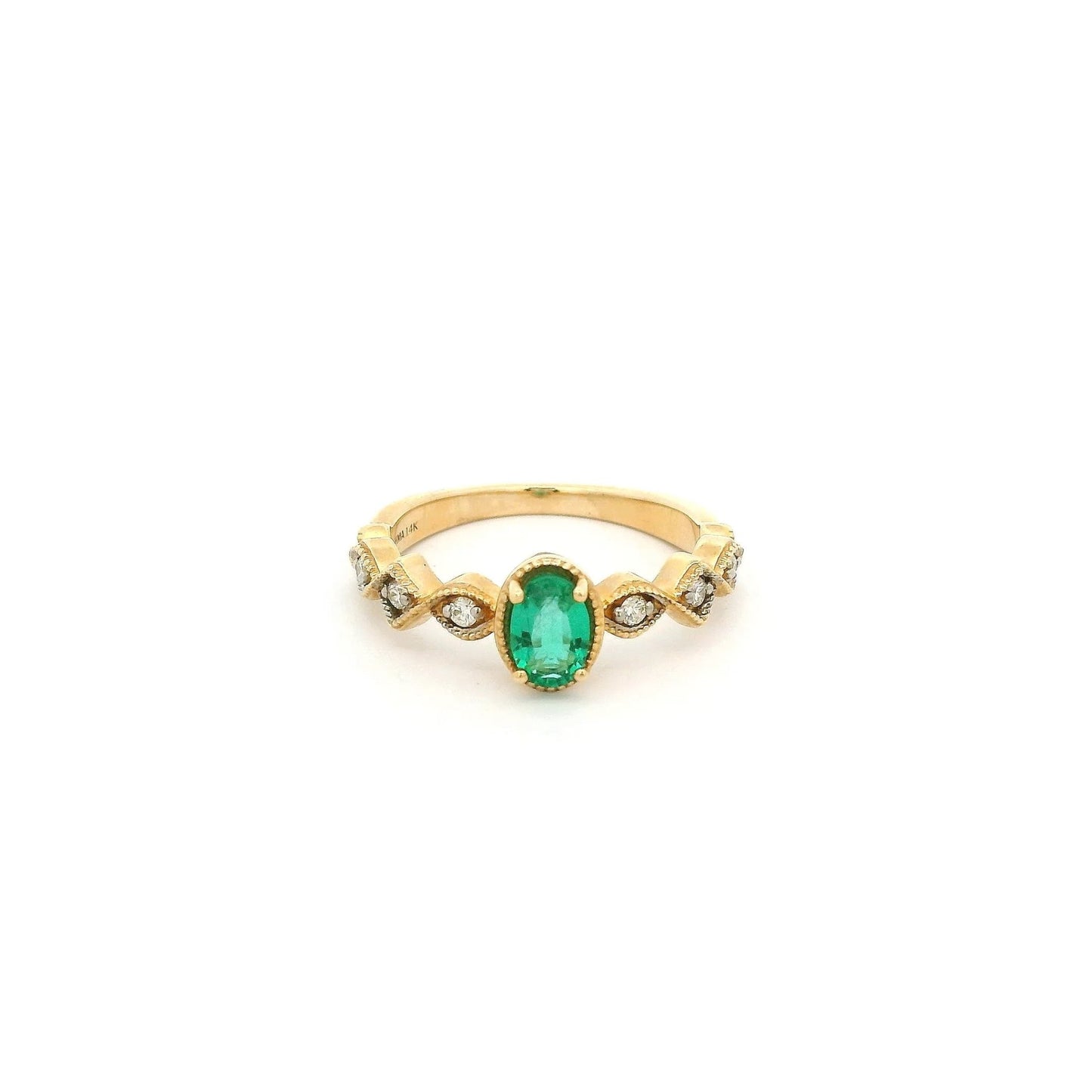 Oval Cut Emerald & Diamond Ring - Forever Rox Fine Jewelry
