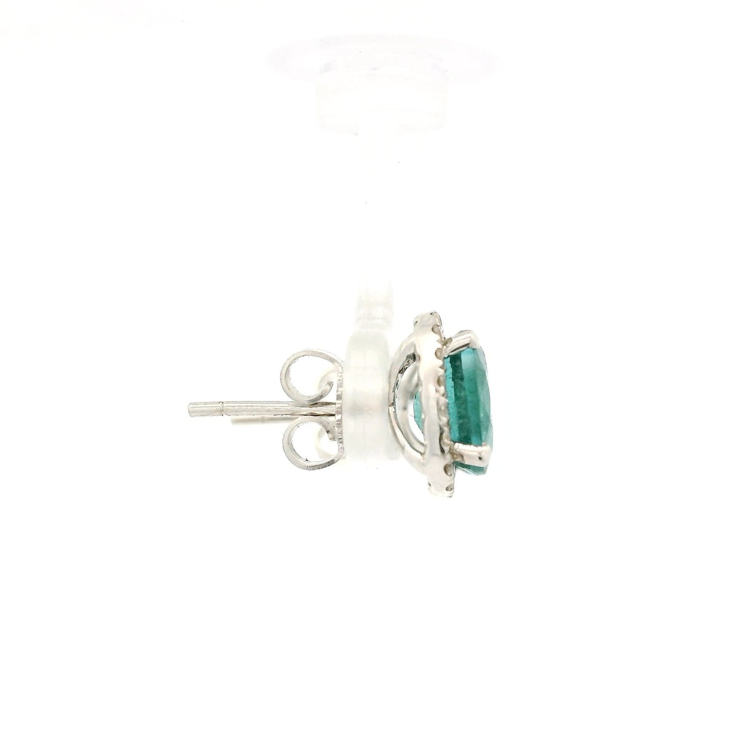 Oval Cut Emerald & Diamond Studs - Forever Rox