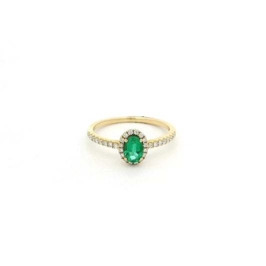 Oval Cut Emerald Ring With Diamond Halo - Forever Rox Fine Jewelry