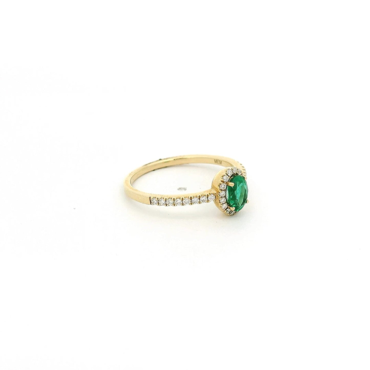 Oval Cut Emerald Ring With Diamond Halo - Forever Rox Fine Jewelry