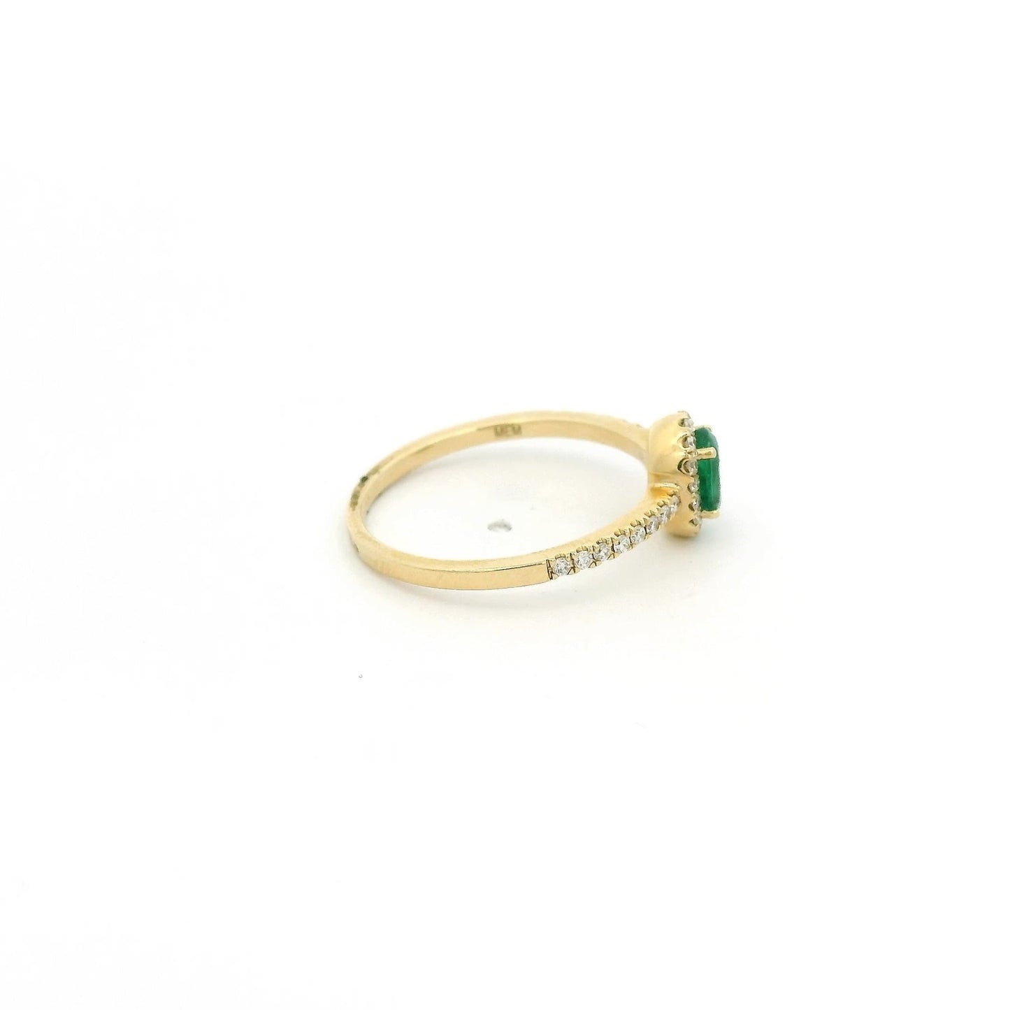Oval Cut Emerald Ring With Diamond Halo - Forever Rox Fine Jewelry