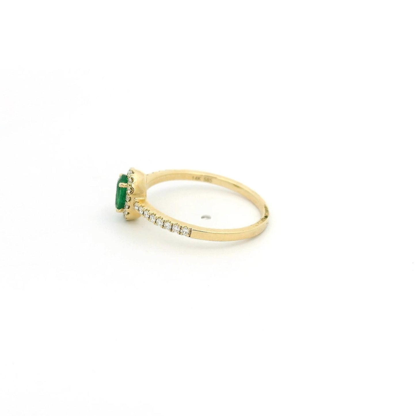 Oval Cut Emerald Ring With Diamond Halo - Forever Rox Fine Jewelry
