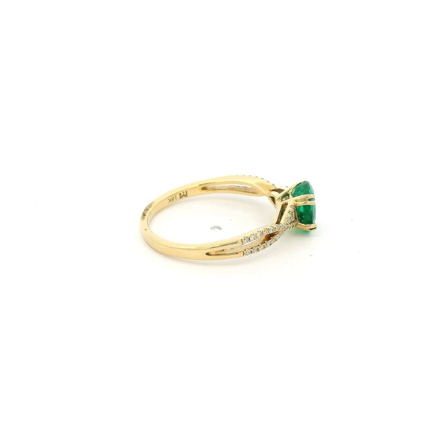 Oval Cut Emerald Ring with Two Tapered Baguettes & Diamonds Down Crossover Split Shank - Forever Rox Fine Jewelry