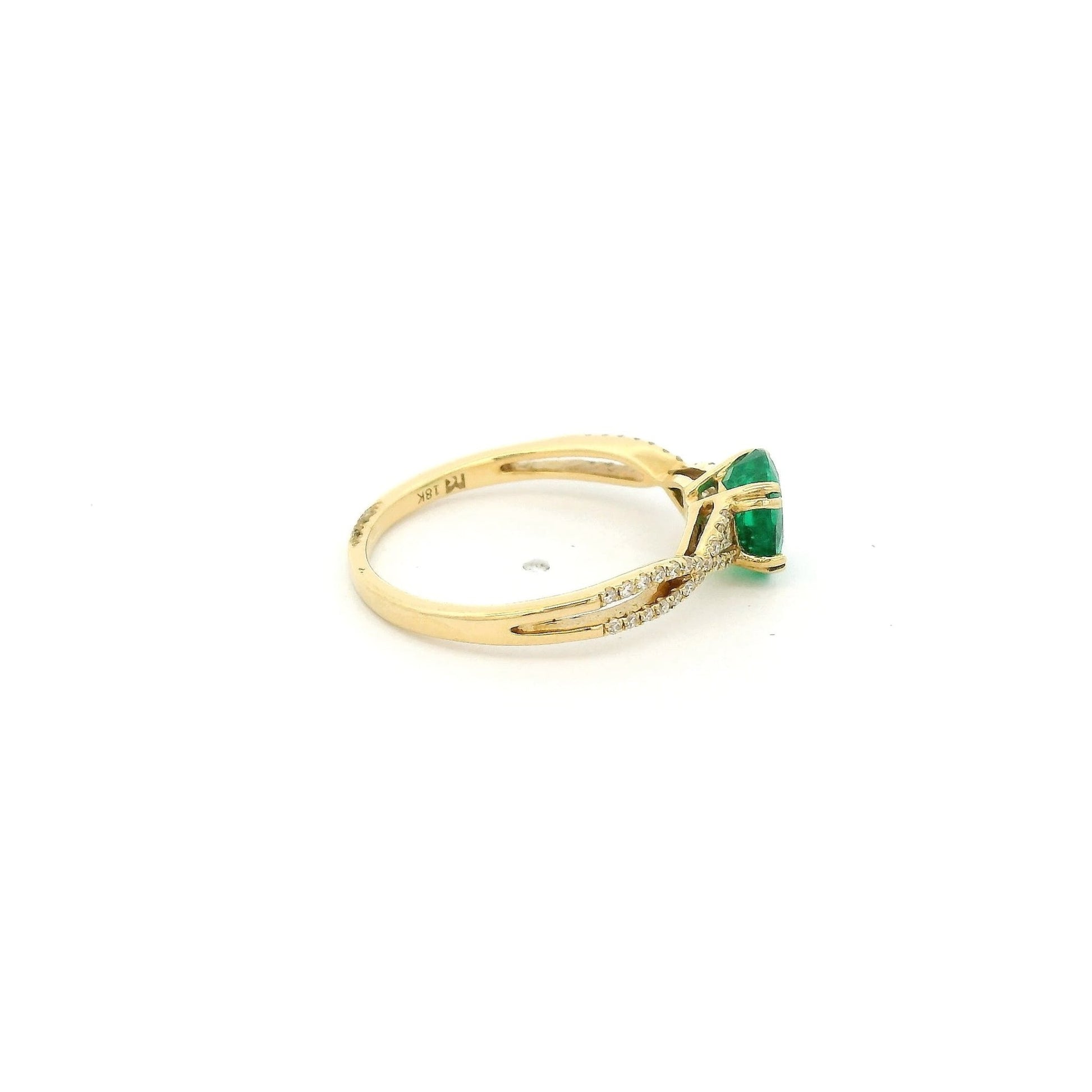 Oval Cut Emerald Ring with Two Tapered Baguettes & Diamonds Down Crossover Split Shank - Forever Rox Fine Jewelry