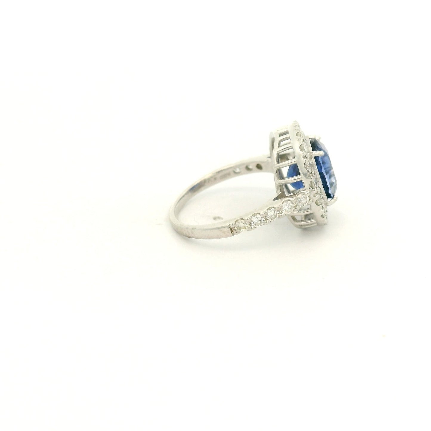 Oval Cut GIA Certified Sapphire & Pavé Diamond Ring - Forever Rox Fine Jewelry