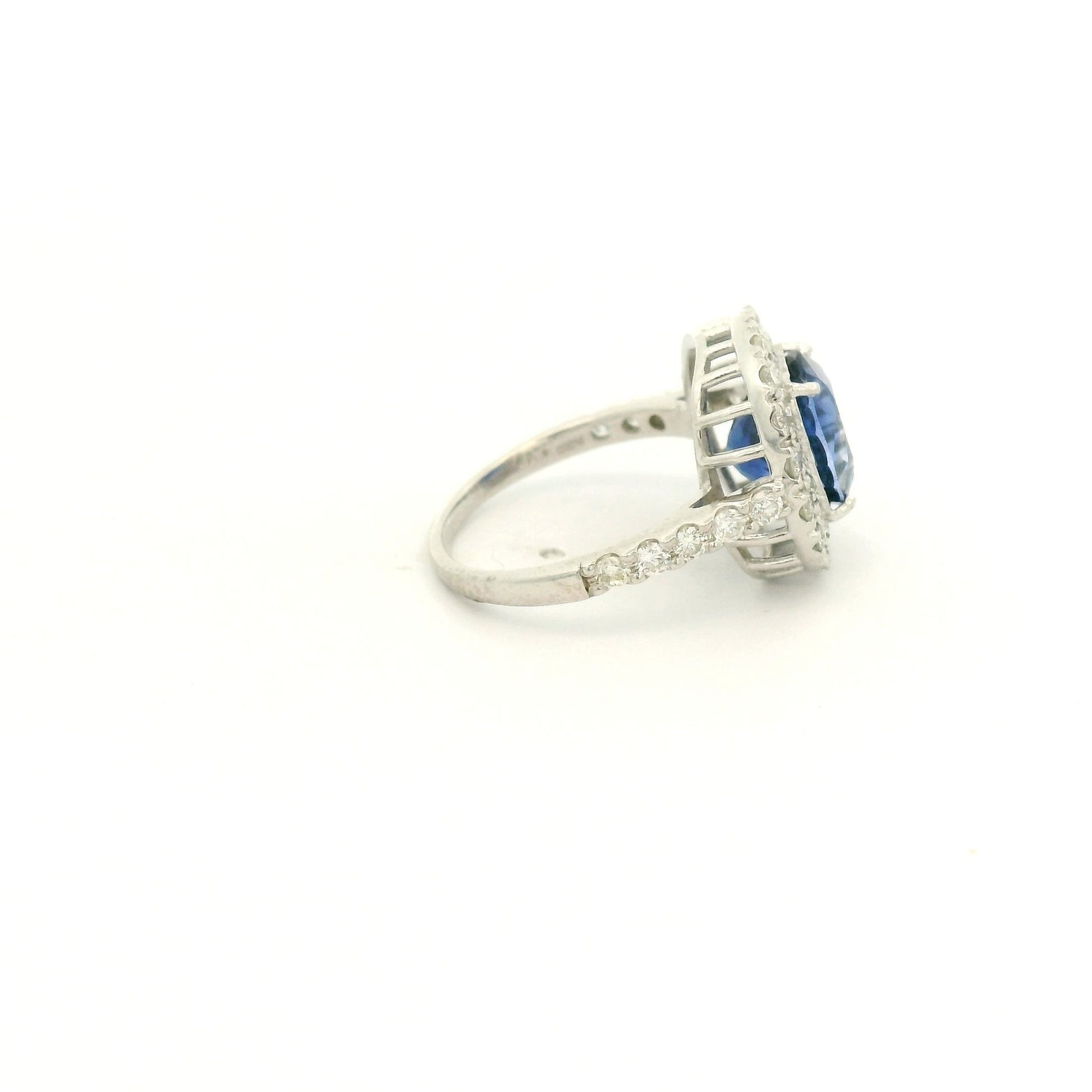 Oval Cut GIA Certified Sapphire & Pavé Diamond Ring - Forever Rox Fine Jewelry