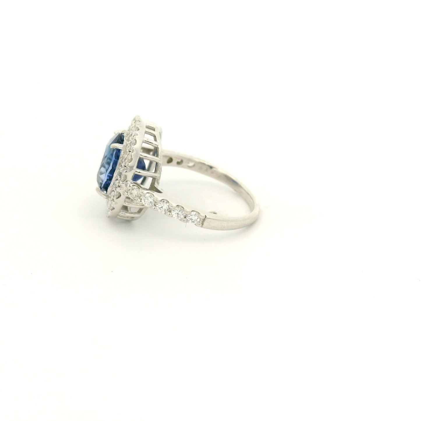 Oval Cut GIA Certified Sapphire & Pavé Diamond Ring - Forever Rox Fine Jewelry
