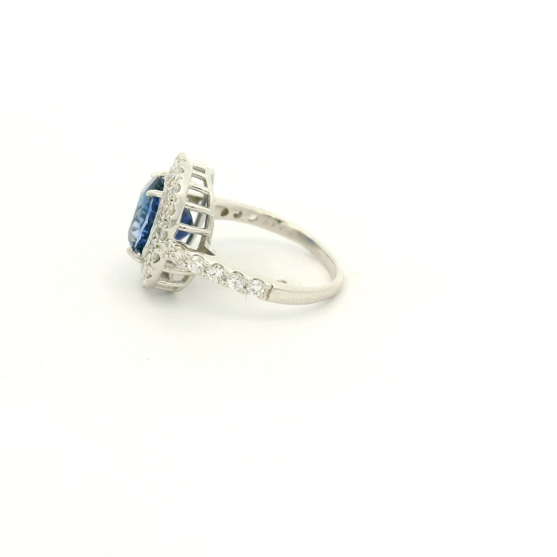 Oval Cut GIA Certified Sapphire & Pavé Diamond Ring - Forever Rox Fine Jewelry