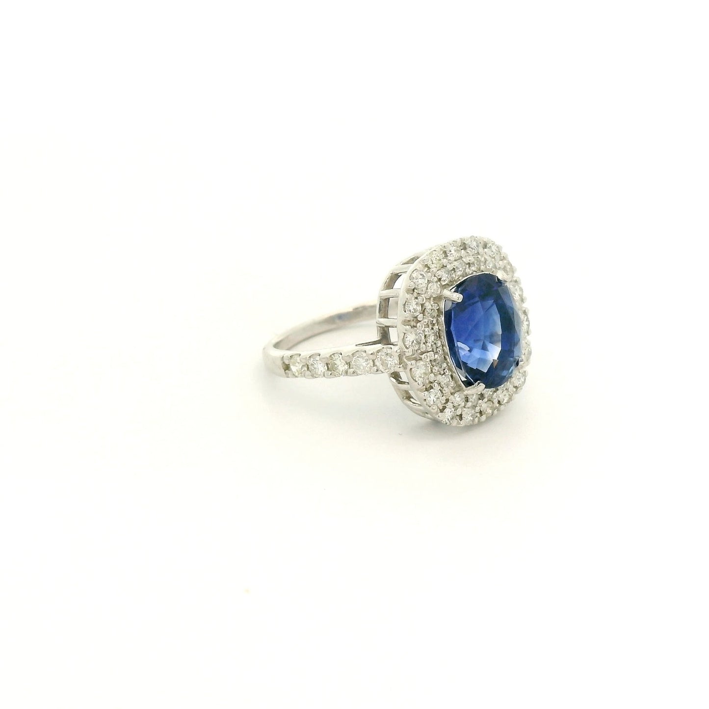 Oval Cut GIA Certified Sapphire & Pavé Diamond Ring - Forever Rox Fine Jewelry