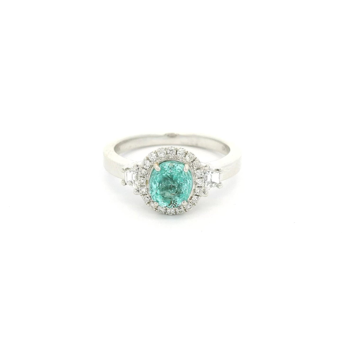 Oval Cut Paraiba Tourmaline & Diamond Ring - Forever Rox