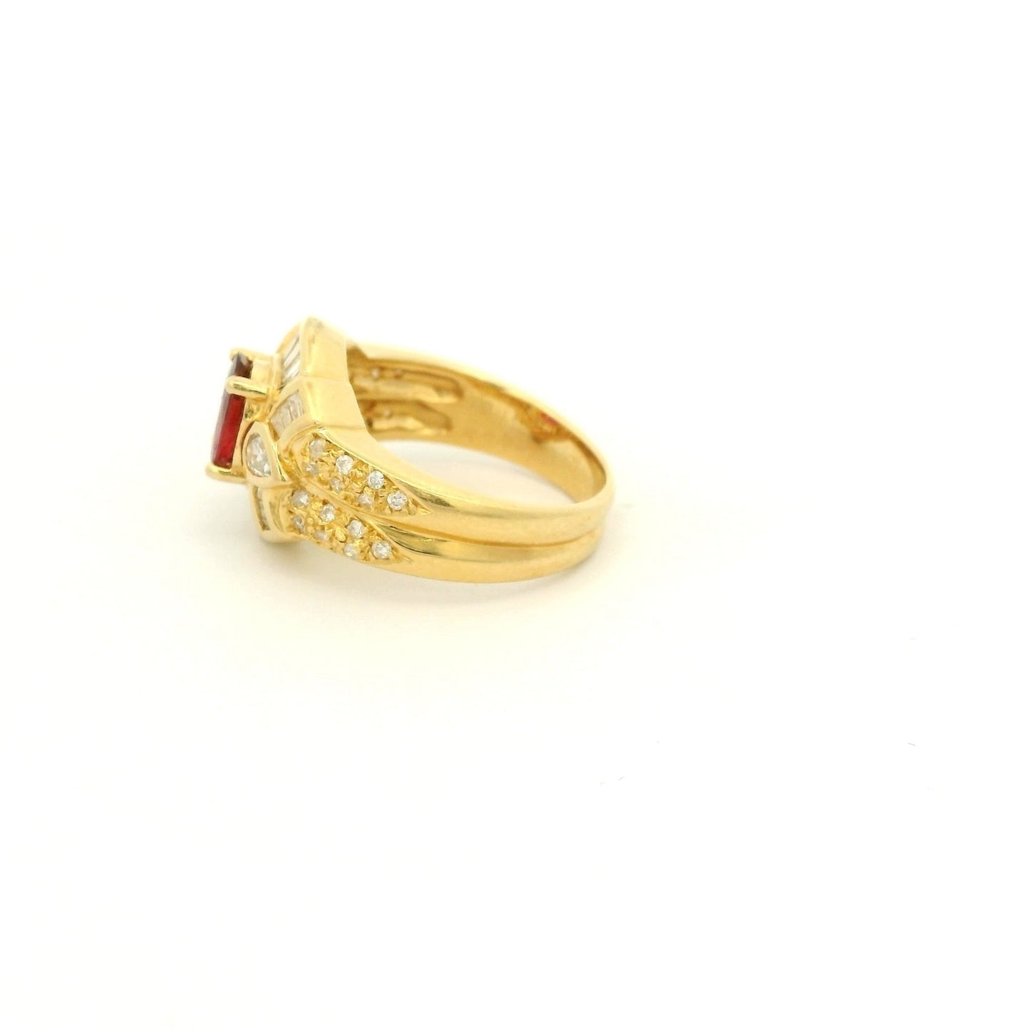 Oval Cut Ruby Ring With Baguette, Pear & Round Cut Diamond Ring - Forever Rox Fine Jewelry