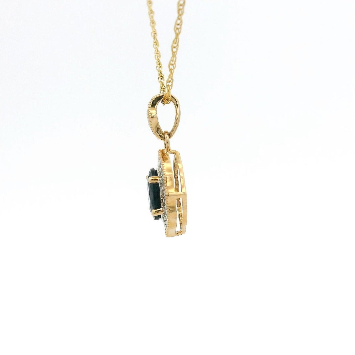 Oval Cut Sapphire & Diamond Pendant - Forever Rox Fine Jewelry