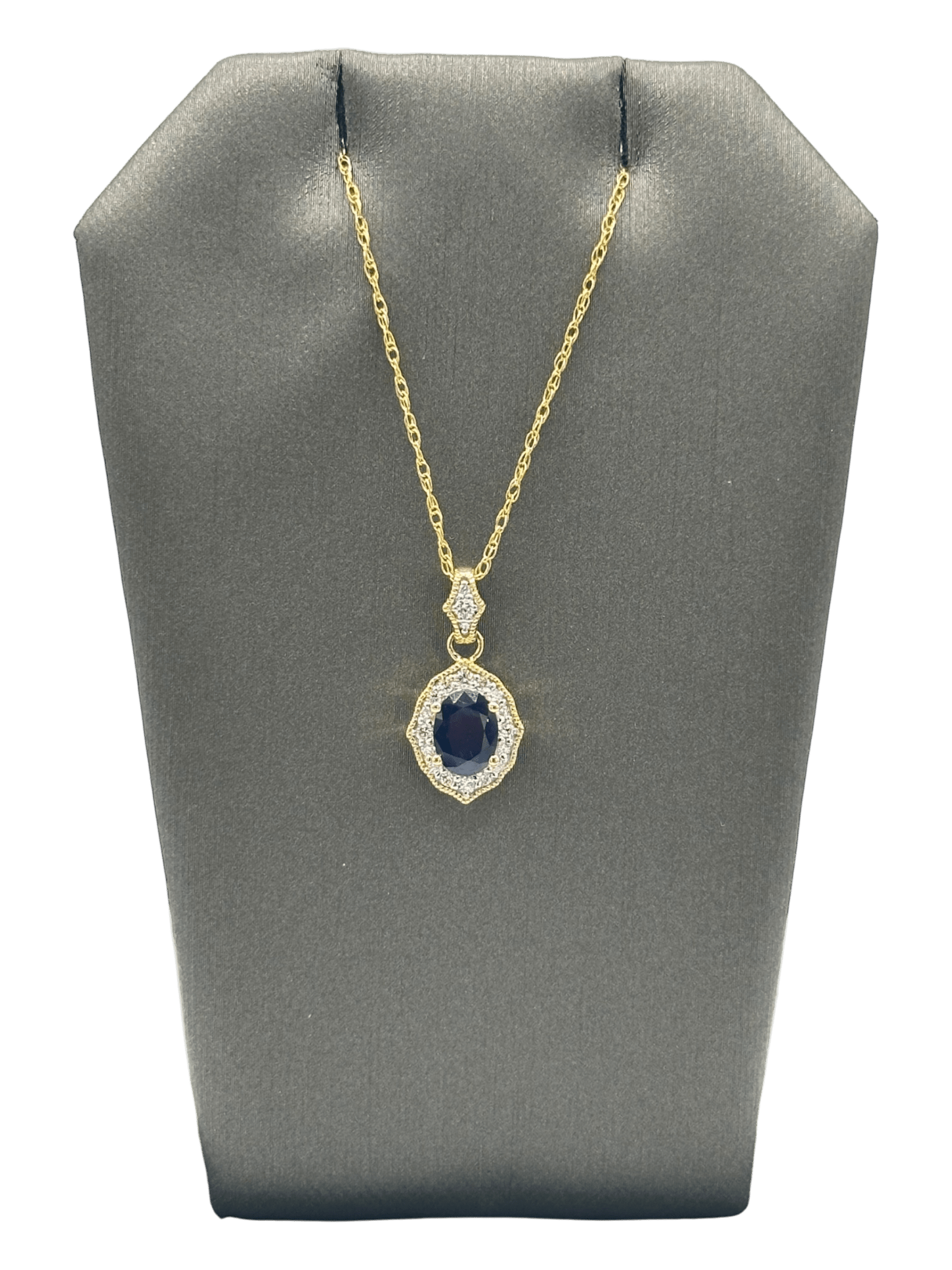 Oval Cut Sapphire & Diamond Pendant - Forever Rox
