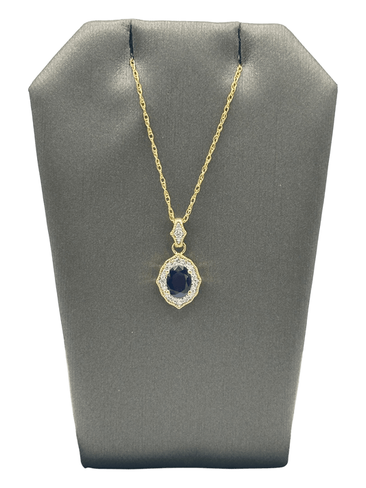 Oval Cut Sapphire & Diamond Pendant - Forever Rox