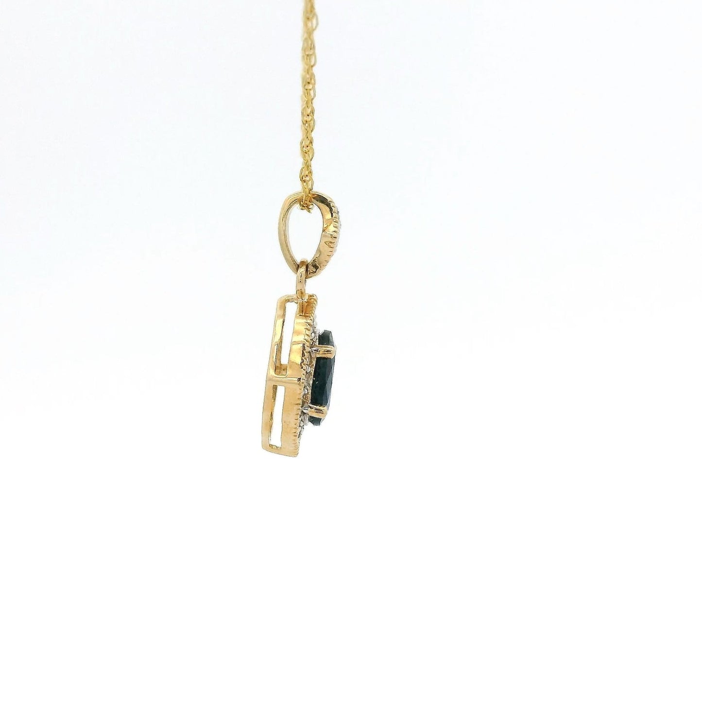 Oval Cut Sapphire & Diamond Pendant - Forever Rox Fine Jewelry