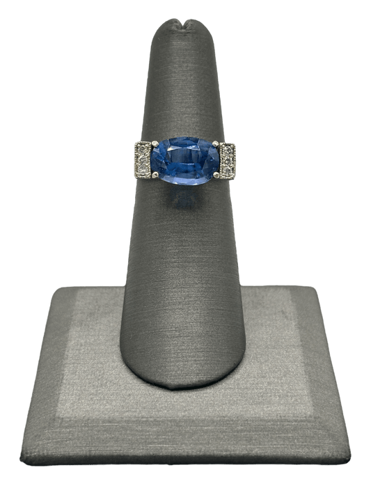 Oval Cut Tanzanite & Diamond Ring - Forever Rox