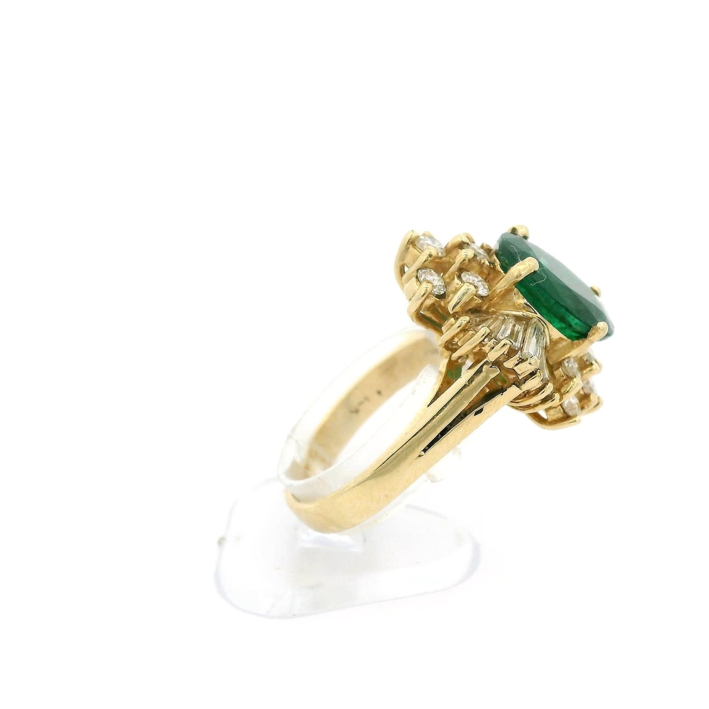Oval Cut Zambian Emerald Ring With Baguette & Round Cut Diamonds - Forever Rox Fine Jewelry