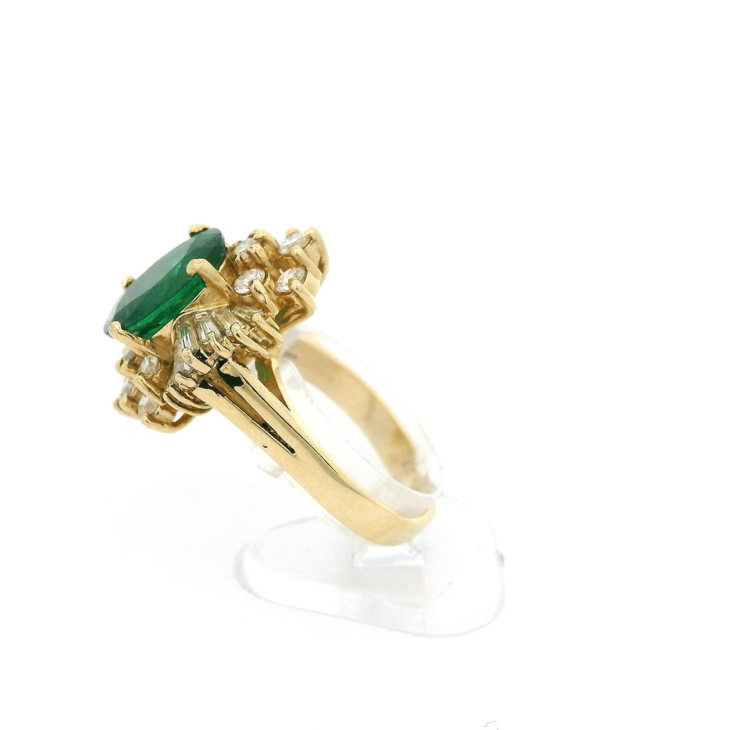 Oval Cut Zambian Emerald Ring With Baguette & Round Cut Diamonds - Forever Rox Fine Jewelry