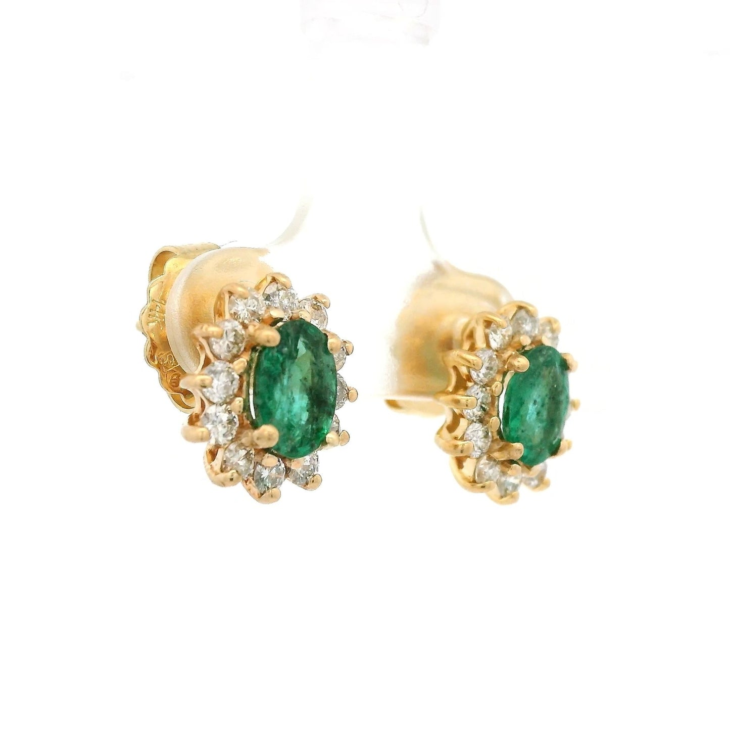 Oval Emerald & Diamond Studs - Forever Rox