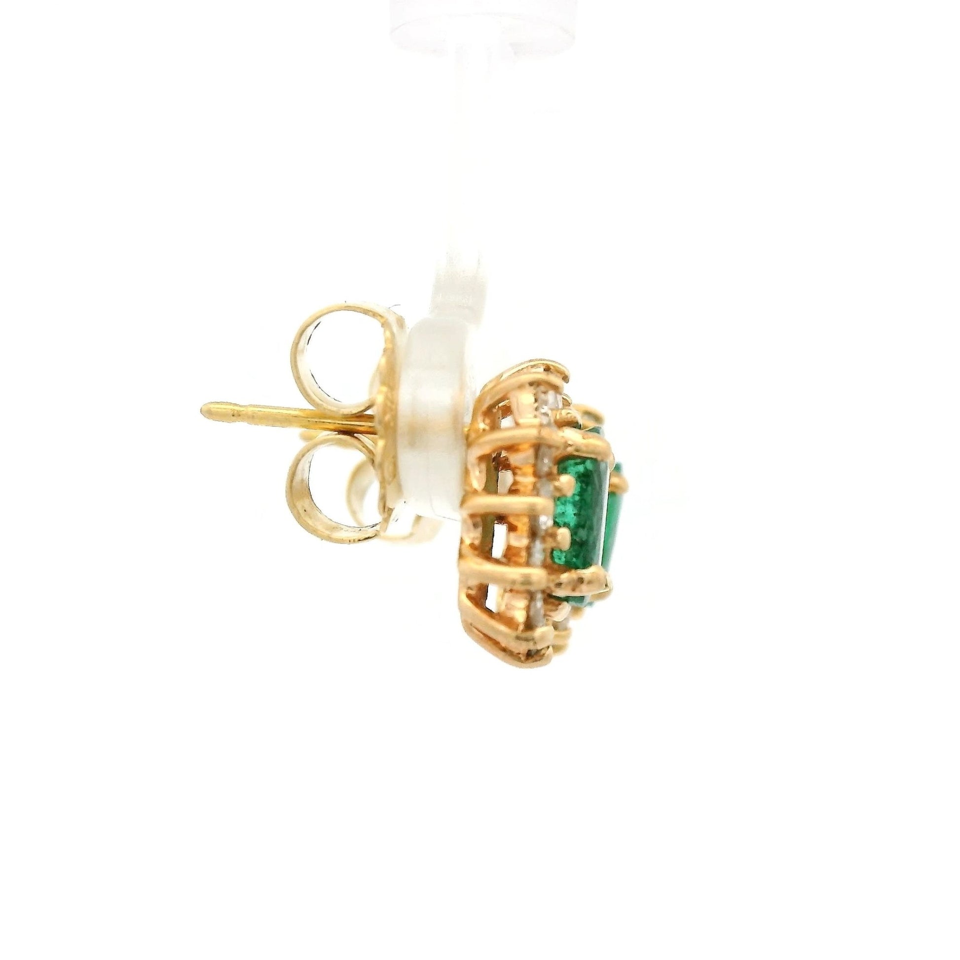 Oval Emerald & Diamond Studs - Forever Rox