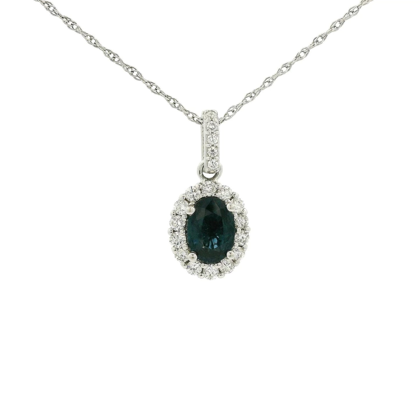 Oval Sapphire & Diamond Pendant - Forever Rox Fine Jewelry