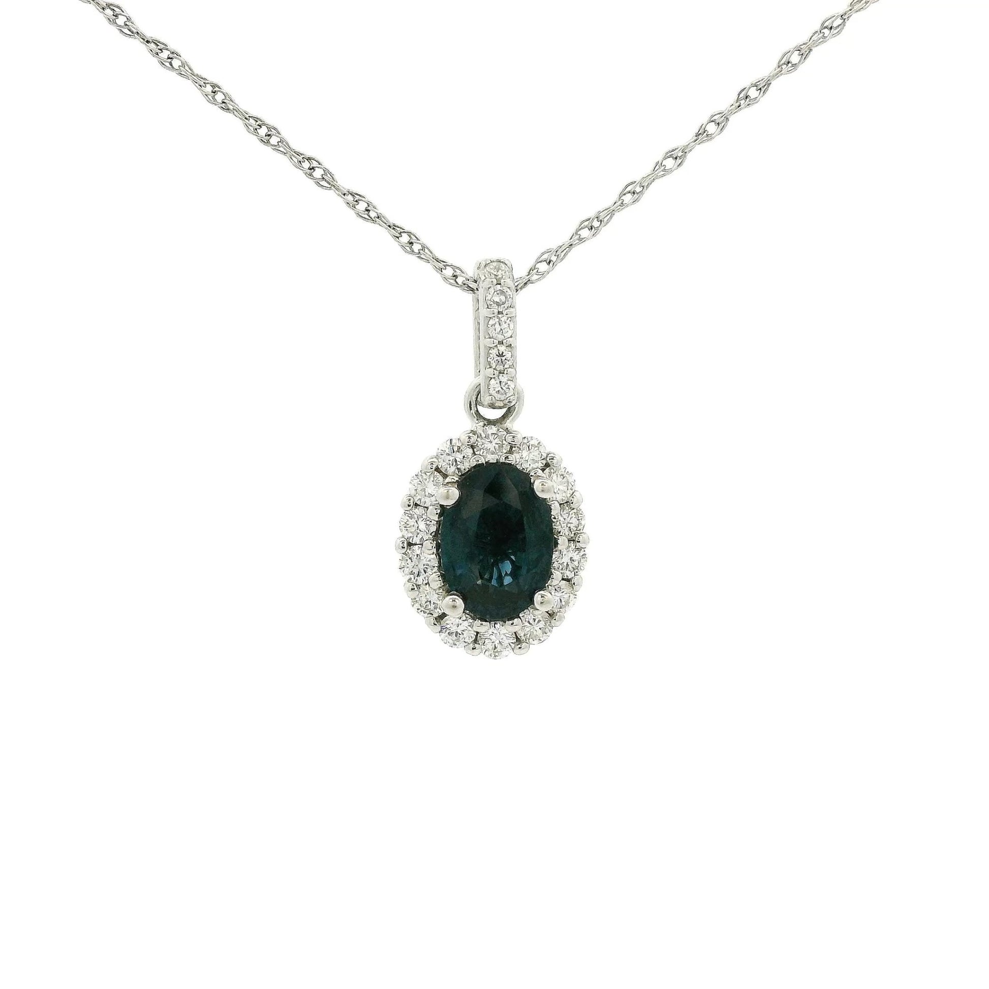 Oval Sapphire & Diamond Pendant - Forever Rox Fine Jewelry