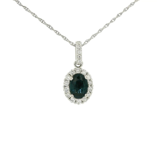 Oval Sapphire & Diamond Pendant - Forever Rox Fine Jewelry
