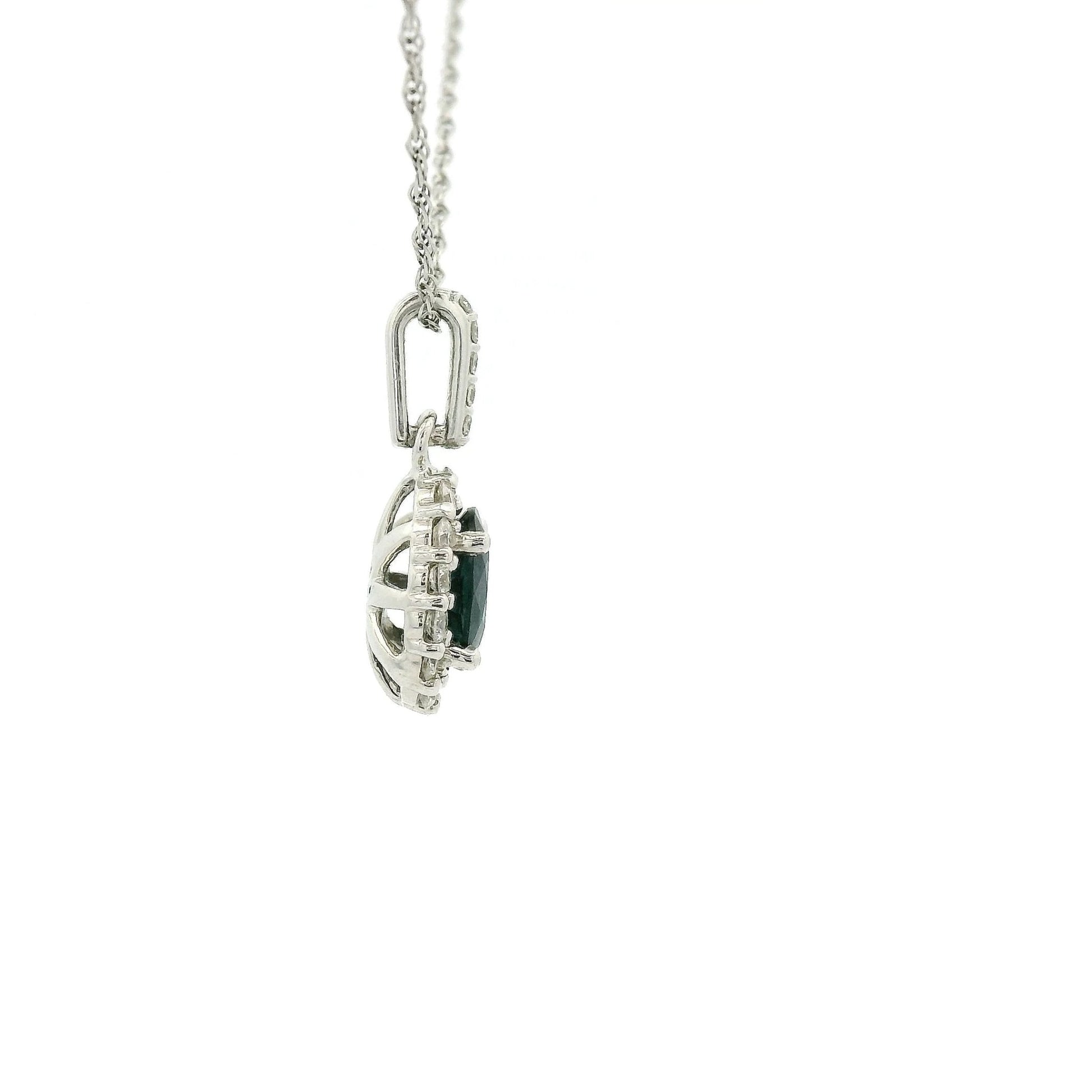 Oval Sapphire & Diamond Pendant - Forever Rox Fine Jewelry