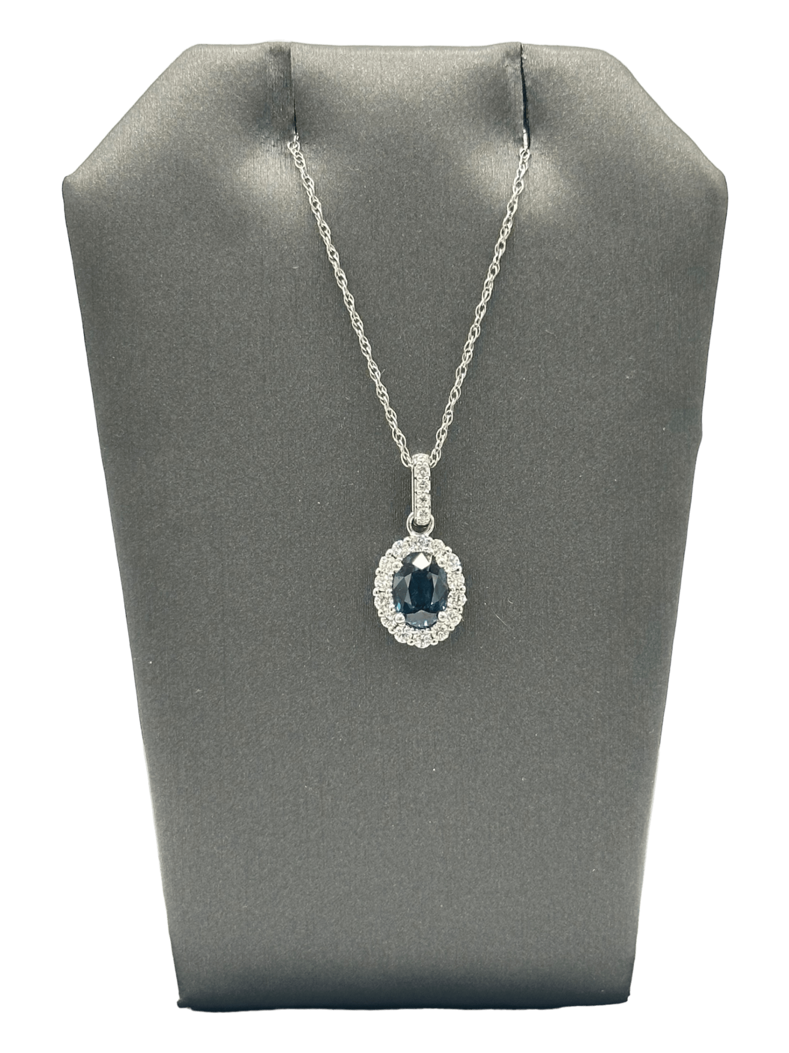 Oval Sapphire & Diamond Pendant - Forever Rox
