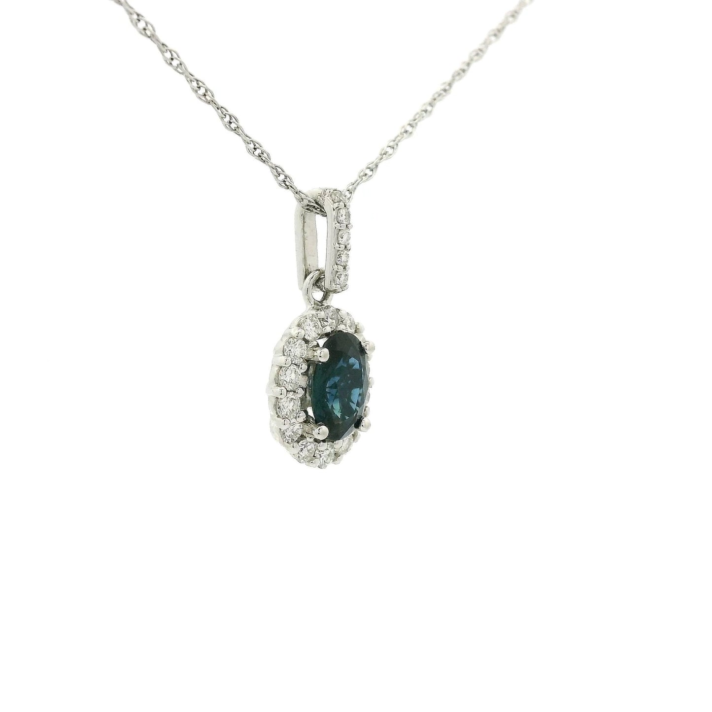 Oval Sapphire & Diamond Pendant - Forever Rox Fine Jewelry