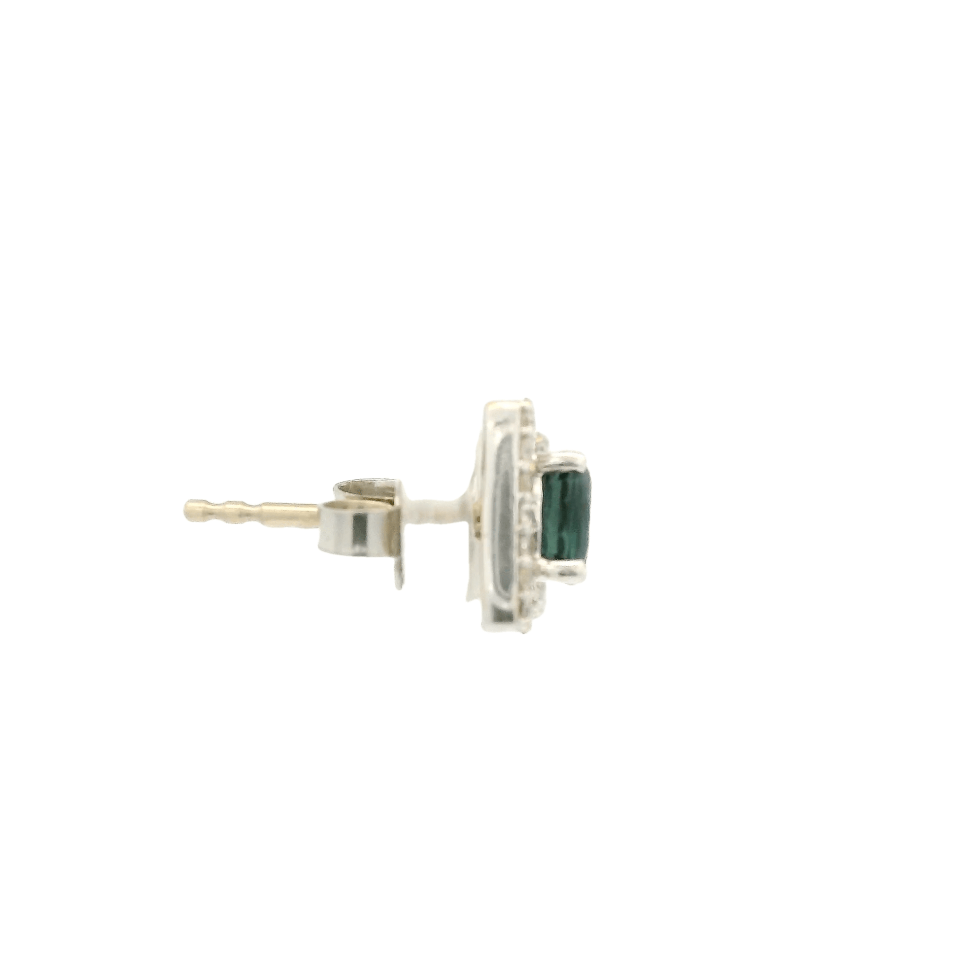 Oval Sapphire & Diamond Rectangle Studs - Forever Rox