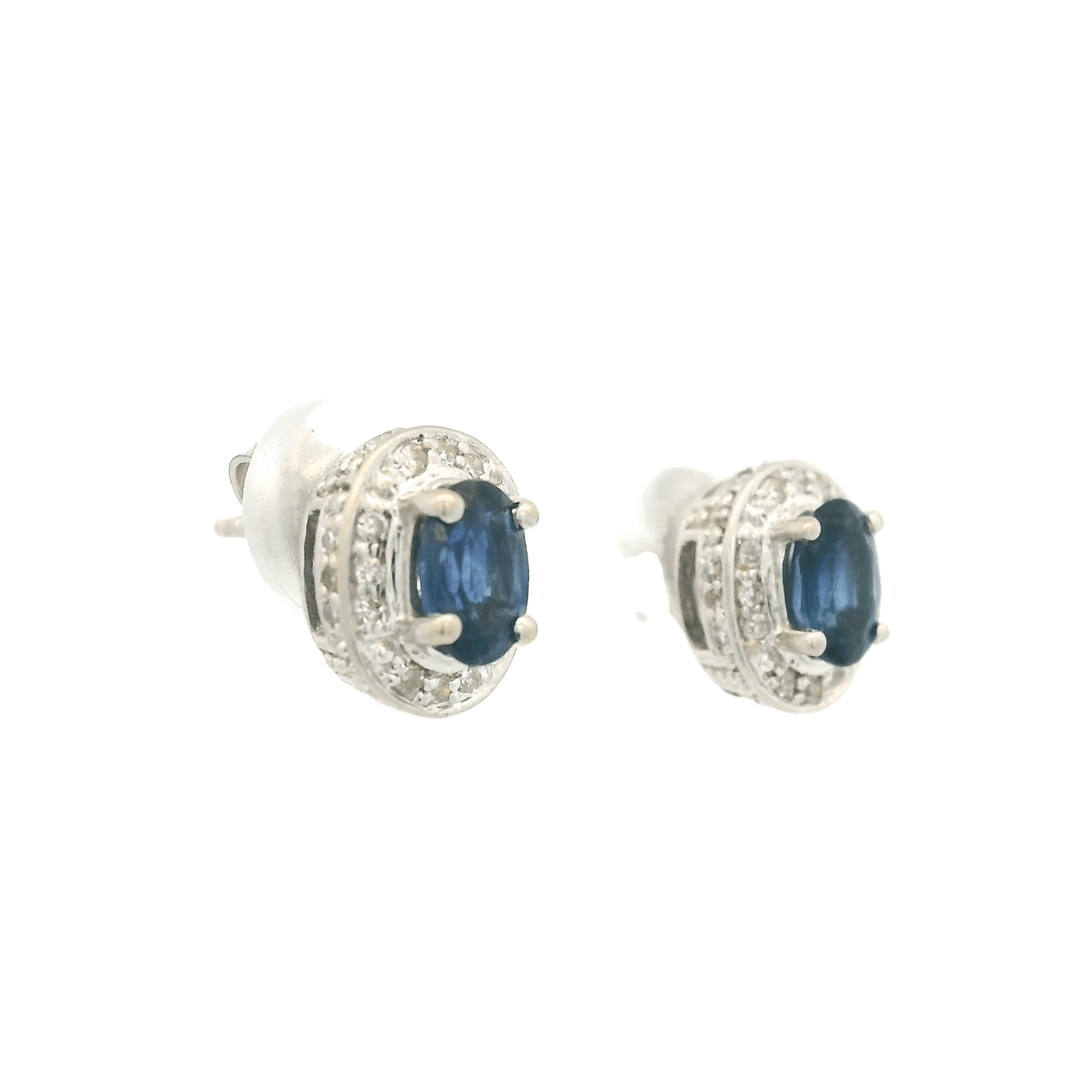 Oval Sapphire & Diamond Studs - Forever Rox