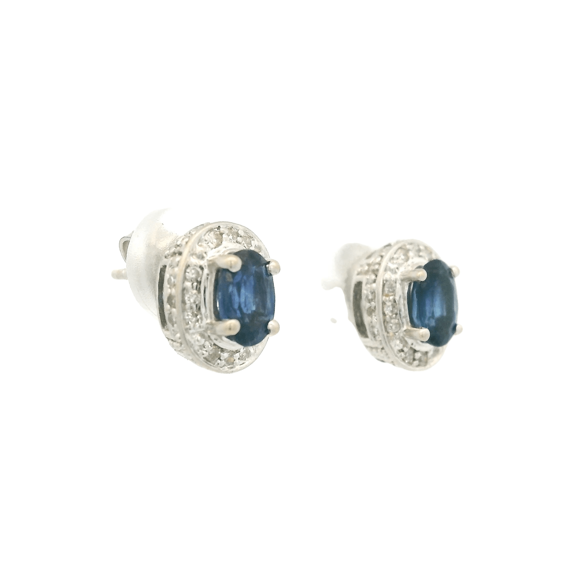 Oval Sapphire & Diamond Studs - Forever Rox