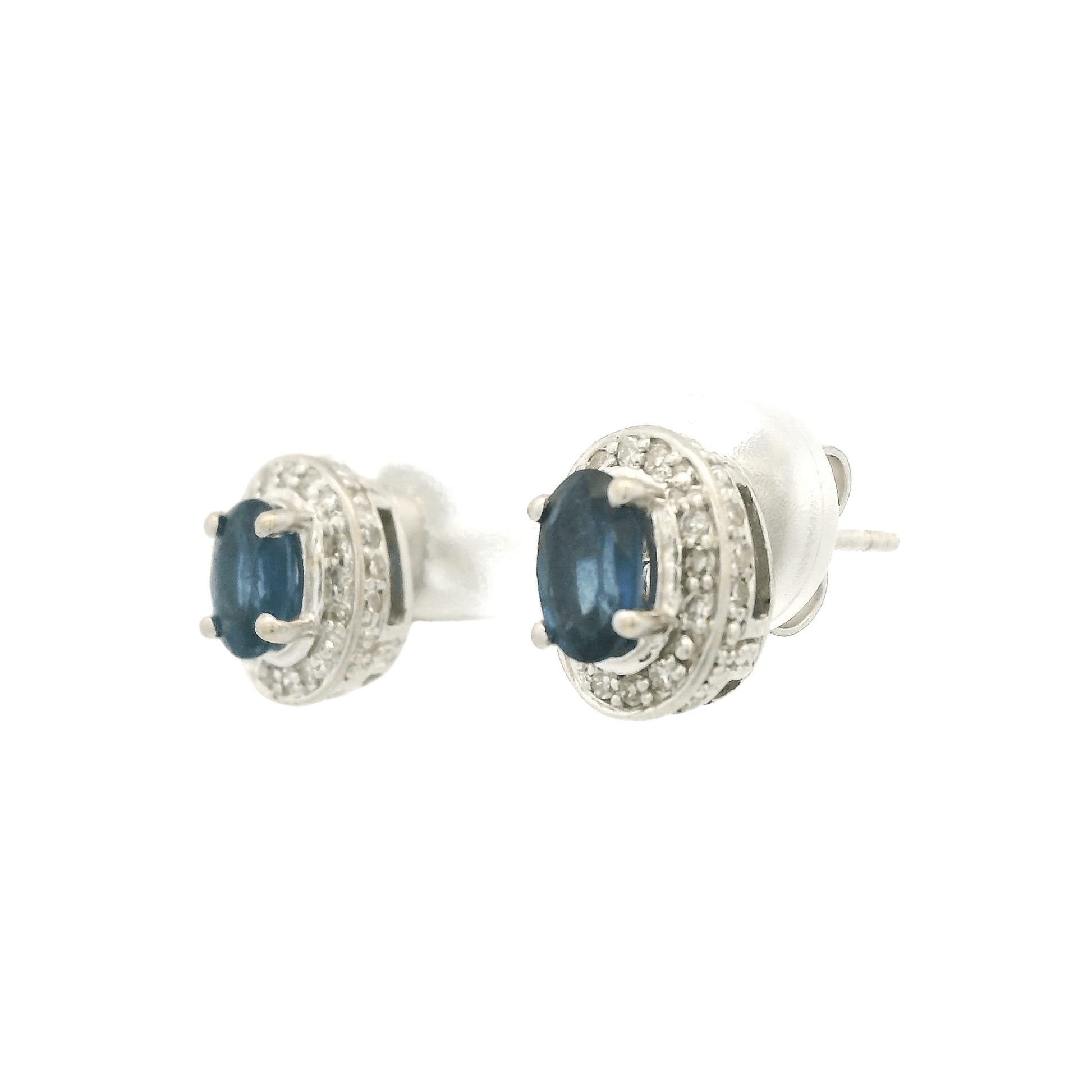 Oval Sapphire & Diamond Studs - Forever Rox