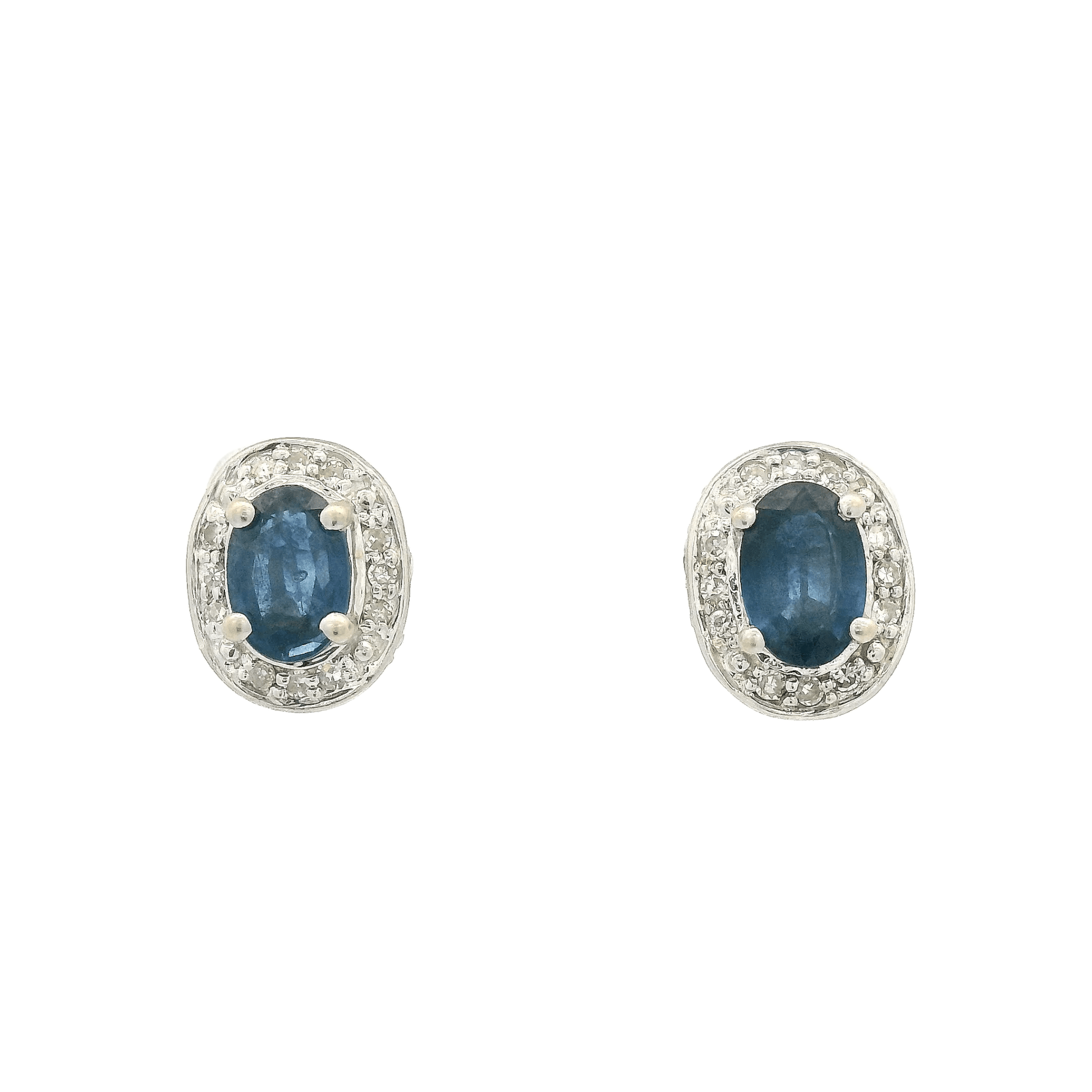 Oval Sapphire & Diamond Studs - Forever Rox
