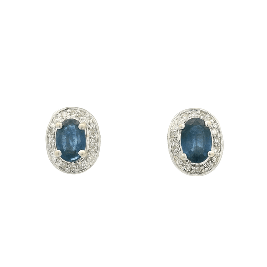 Oval Sapphire & Diamond Studs - Forever Rox