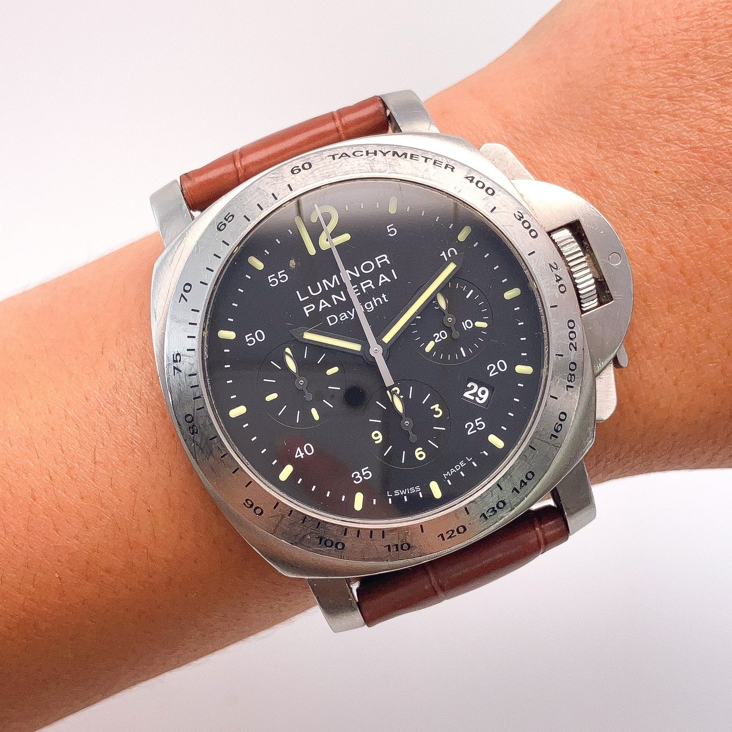 Panerai Daylight Leatherstrap Watch, SS - Forever Rox Fine Jewelry