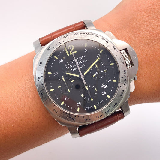 Panerai Daylight Leatherstrap Watch, SS - Forever Rox Fine Jewelry