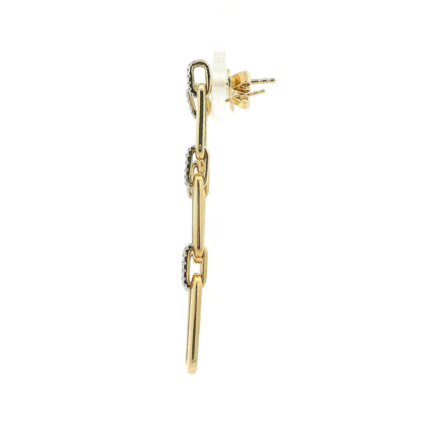 Paper Clip Natural Diamond Link Dangle Earrings - Forever Rox Fine Jewelry