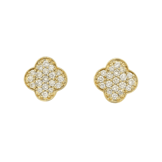 Pavé Diamond Clover Studs - Forever Rox