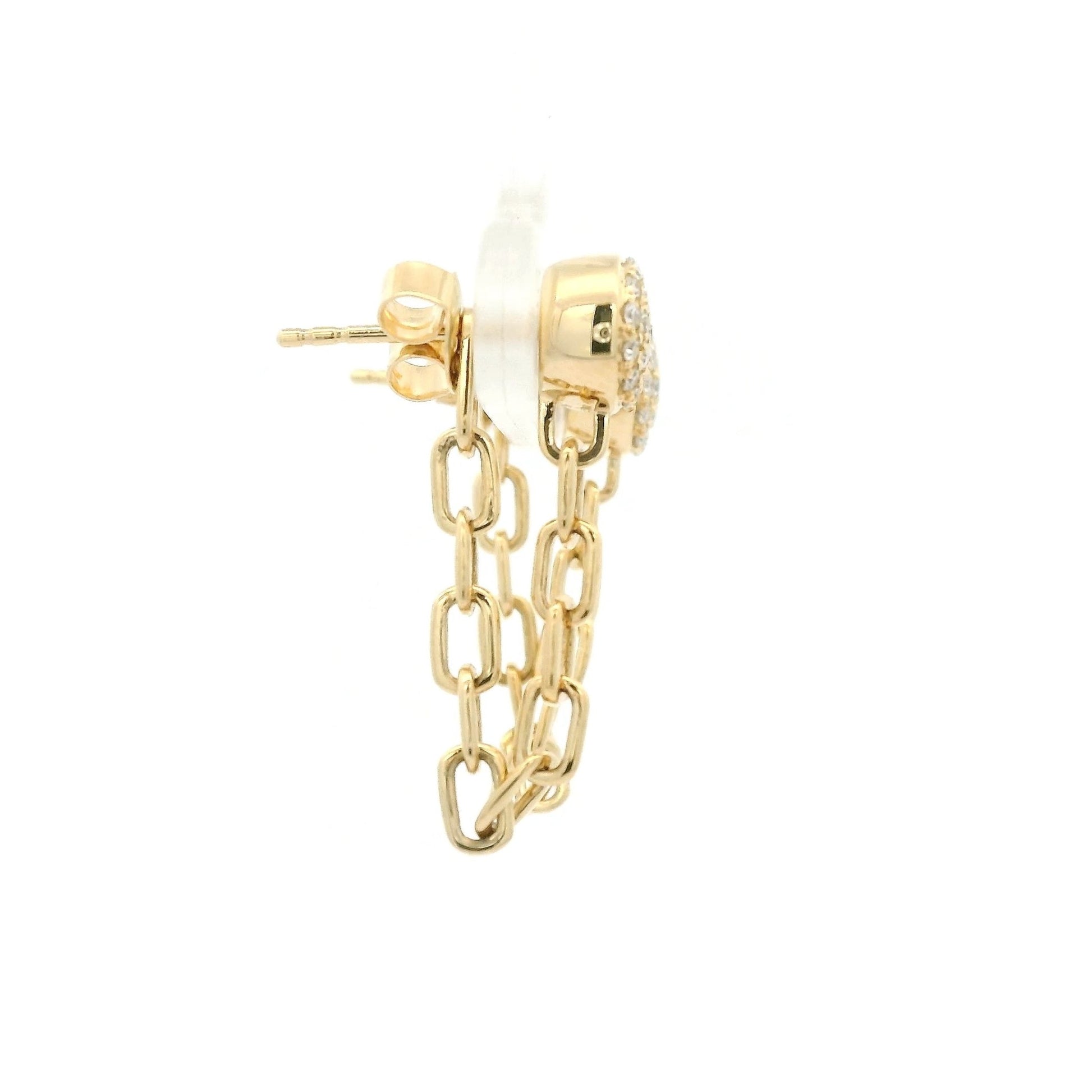 Pavé Diamond Studs With Chain Dangle - Forever Rox Fine Jewelry