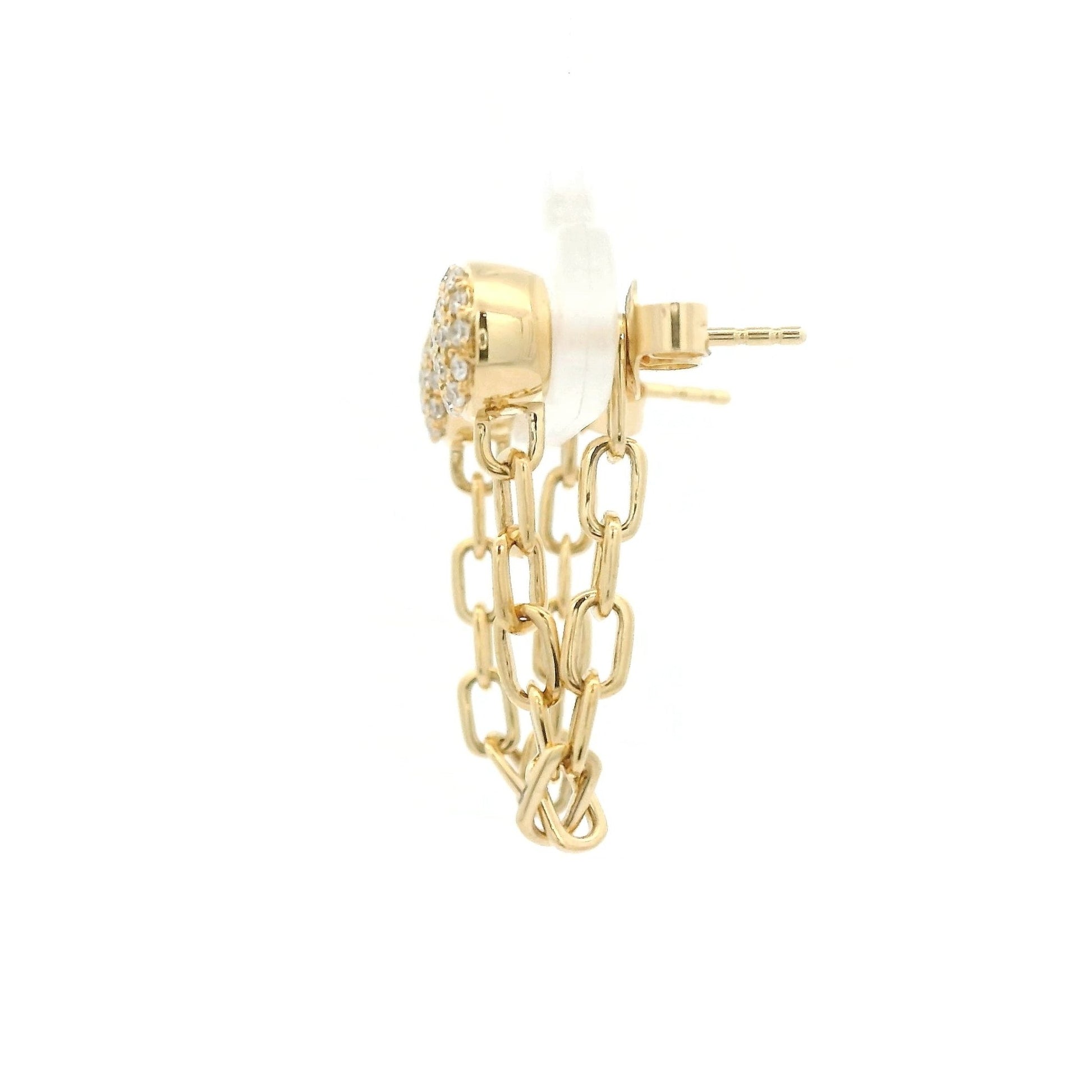 Pavé Diamond Studs With Chain Dangle - Forever Rox Fine Jewelry