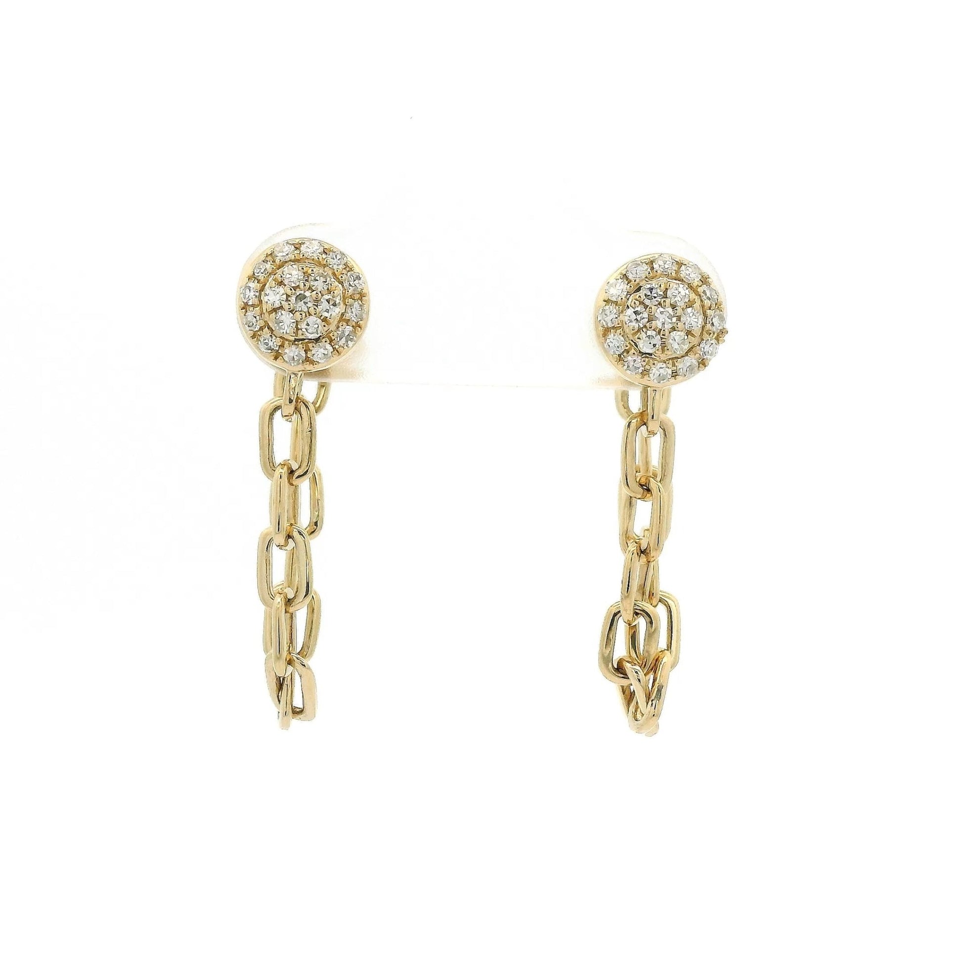 Pavé Diamond Studs With Chain Dangle - Forever Rox Fine Jewelry