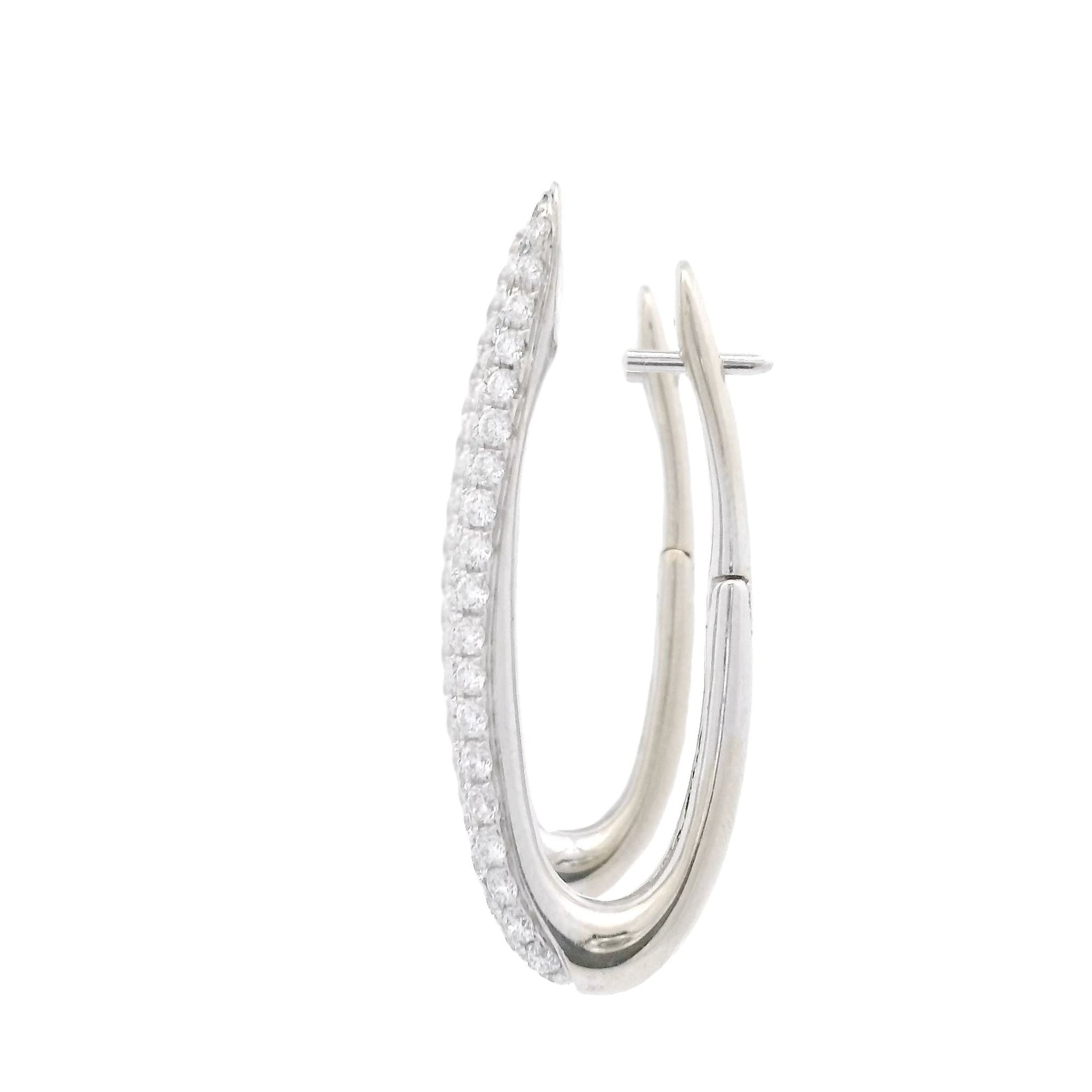 Pavé Set Diamond Drop Hoops - Forever Rox