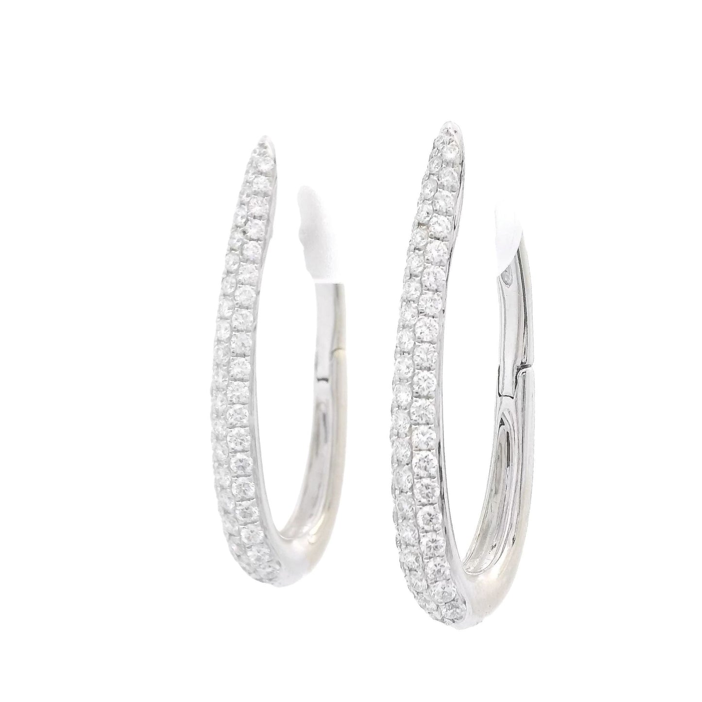 Pavé Set Diamond Drop Hoops - Forever Rox