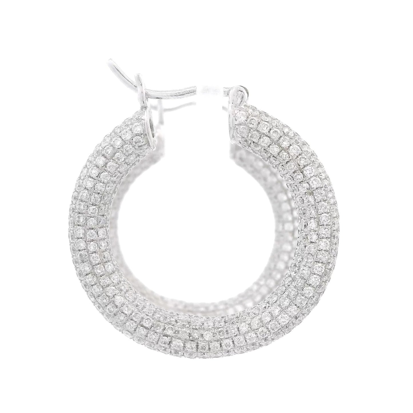 Pavé Set Diamond Hoops - Forever Rox