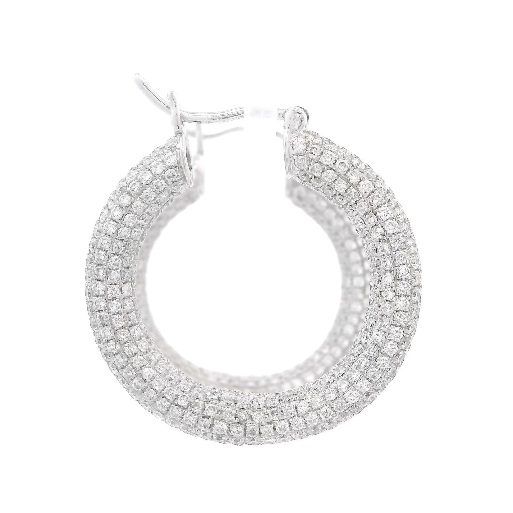 Pavé Set Diamond Hoops - Forever Rox