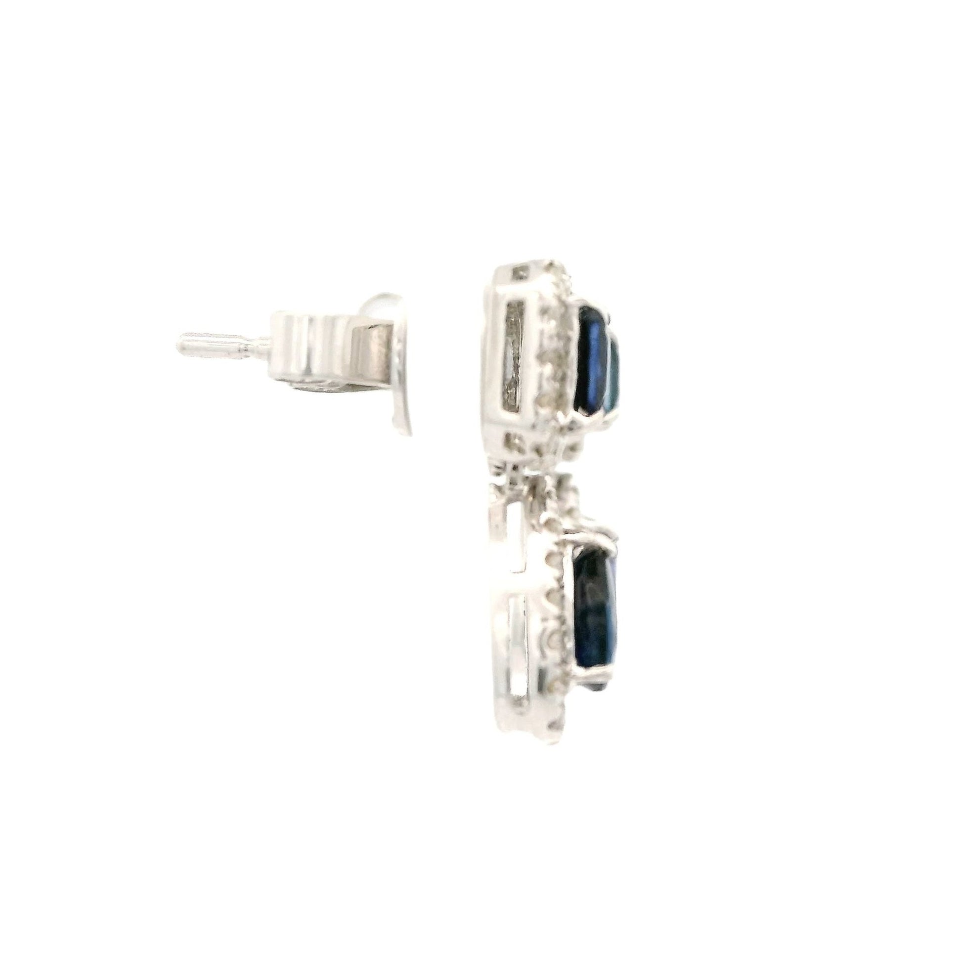 Pear & Cushion Cut Sapphire Dangles with Diamonds - Forever Rox