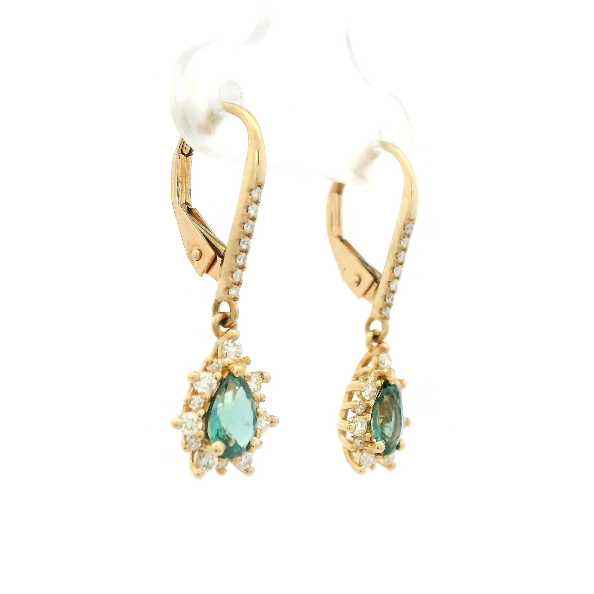 Pear Cut Alexandrite & Diamond Dangle Earrings - Forever Rox